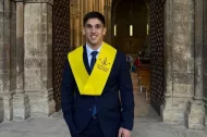 Vicente Antón, a la Seu Vella durant el dia de la seua graduació, el juny passat.