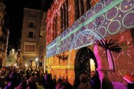 Nadales a càrrec de Veus.kat després de l’encesa dels llums de l’avet a la plaça Paeria.