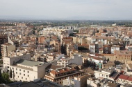 Vista de part de la ciutat de Lleida, presa des del Turó de la Seu Vella.