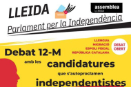 Cartell. Del debat avui a les 19.30 al 40 de l’avinguda Madrid.