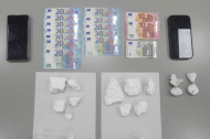 Imatge de la cocaïna i els diners decomissats.