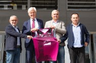 Sisco Pujol, a la dreta de la imatge, en una imatge recent en la firma del conveni entre el Força Lleida i el Barça