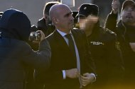 El expresidente de la Real Federación Española de Fútbol (RFEF) Luis Rubiales a su llegada a la Audiencia Nacional, en San Fernando de Henares (Madrid).