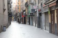 El carrer Major de Lleida durant la pandèmia.