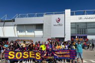 Penyes del Barça com les de Soses i Borges, ahir abans del partit.