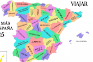 Mapa de España elaborado por la revista Viajar.