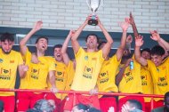 Els jugadors de Catalunya celebrant el títol de la primera edició del Mundialito Draft. - PAU PASCUAL PRAT