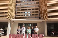 Representants de l’ajuntament, els GReCS i l’IRBLleida que van firmar el conveni. - AJUNTAMENT D’AITONA