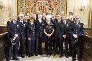 Mallada, després de prendre possessió, amb companys de la Guàrdia Urbana. - MAGDALENA ALTISENT