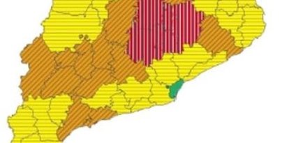 Mapa de perill meteorològic per a aquest dissabte a la tarda.