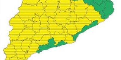 Mapa de perill per neu per a dilluns.