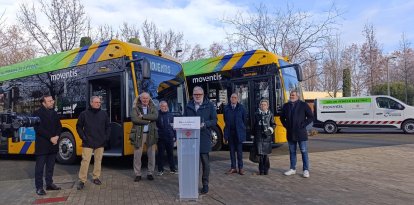 L'acte de presentació dels nous busos elèctrics a la ciutat de Lleida.