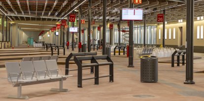 Vista de les andanes, que ja llueixen la retolació.