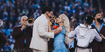 El cantante puertorriqueño Bad Bunny durante su actuación en el descanso del Super Bowl en Santa Clara, California.