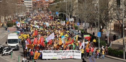 Una vista de la manifestació a Lleida.