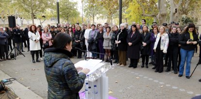 Un moment durant l'acte institucional amb motiu del 25-N a Lleida.