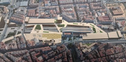 Recreación virtual del plan de la estación de Lleida.