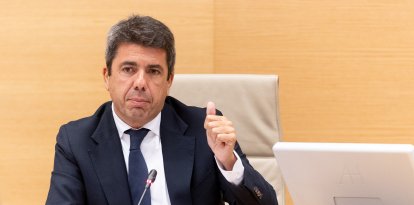 El presidente de la Generalitat valenciana en funciones, Carlos Mazón, comparece ante la comisión de la dana, en el Congreso de los Diputados.
