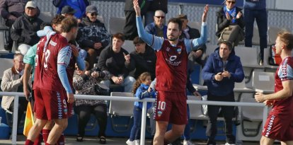 Una imatge del partit del Lleida al camp del Sant Cristobal.