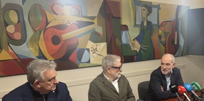 Jaume Saltó, Fèlix Larrosa y Oriol Oró, esta mañana en rueda de prensa.