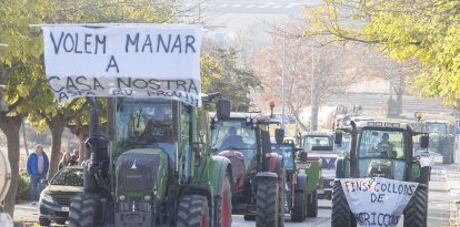 Una imatge de la tractorada d'aquest divendres a Tàrrega.