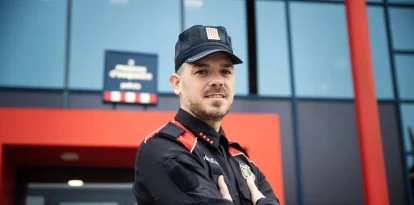 Daniel, l’agent dels Mossos d’Esquadra que va salvar el nen a Solsona amb la maniobra de Heimlich. - ÒSCAR BAYONA/REGIÓ 7