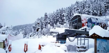 L’estació d’esquí de Port Ainé, ahir sota uns 60 o 80 centímetres de neu nova.