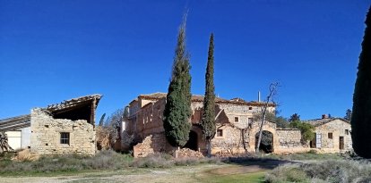Casa Vallmanya aquest dijous, durant la ventada.