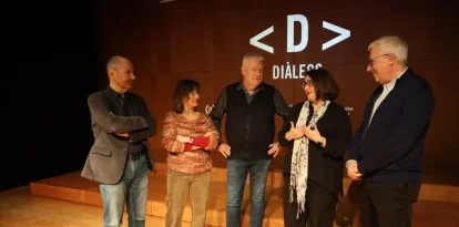Presentació ahir a l’Espai Orfeó de Lleida de la 4a edició del cicle de reflexió i debat ‘Diàlegs’. - AMADO FORROLLA
