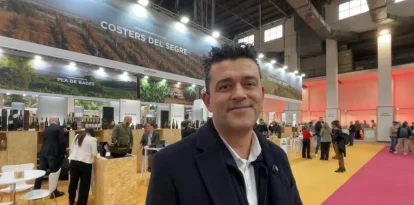 El president de la DO Costers del Segre, Isidre Ribalta, en una fira.