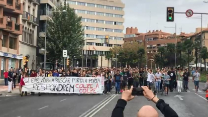 Centenars d'estudiants d'Agrònoms arriben al Rectorat de Lleida