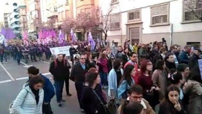 Vista de la manifestació a Lleida