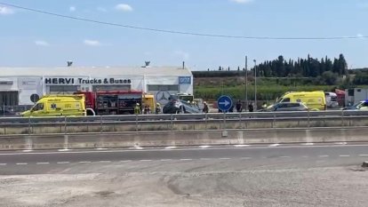 Accident A2 Soses amb 3 vehicles implicats