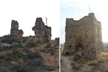 L’estat de la torre, després de l’última caiguda i abans.