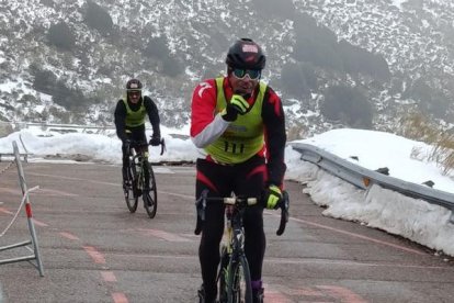 Durante una prueba de ciclismo.