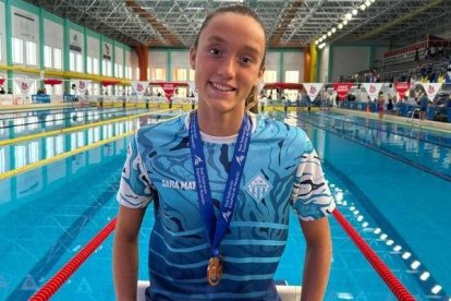 Sara Mateu, ahir amb la medalla de bronze.