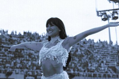 Aitana después de su último concierto en Barcelona.