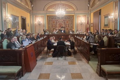 El moment de la votació de les ordenances fiscals de Lleida.