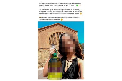 Rosalía amb una garrafa d’oli i les conseqüències legals sobre l'ús fraudulent d'imatges amb IA