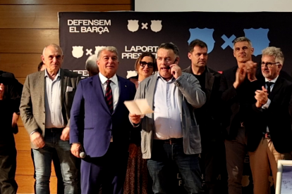 Joan Laporta en la seua visita a Mollerussa.