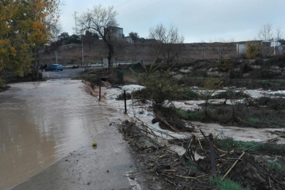 El río Sió este jueves por la mañana en Castellnou d'Ossó