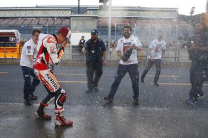 La celebración del tercer título de campeón de MotoGP de Marc Márquez.