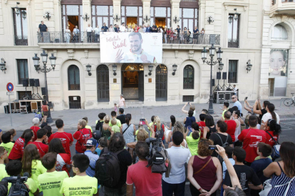 Imatges de la rebuda de Lleida a Saül Craviotto