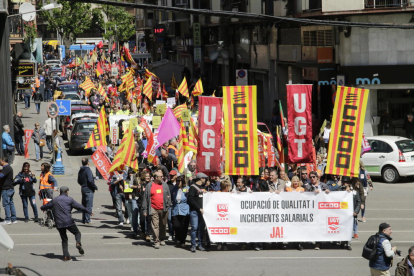Manifestacions del Primer de Maig per un salari digne i una feina estable