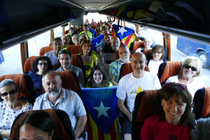 Lleidatans en autocar cap a la manifestació de Barcelona