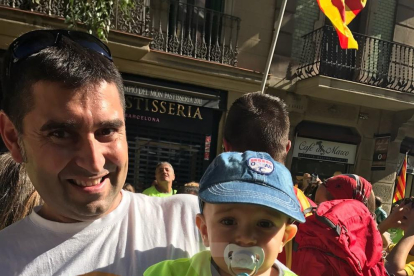 L'Ernest, de 7 mesos, de ciutadilla, a la manifestació de Barcelona