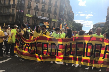 Gent de Sarroca de Lleida a la manifestació a Barcelona