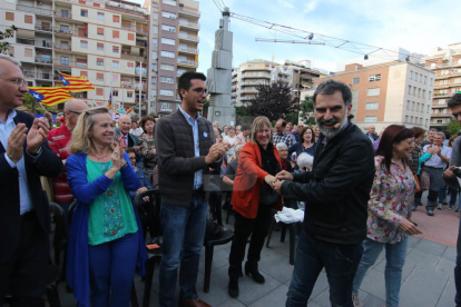 Imatges de l'acte d'Òmnium a Lleida a favor del referèndum.