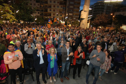 Imatges de l'acte d'Òmnium a Lleida a favor del referèndum.