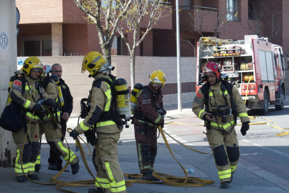 L'exercici ha consistit en un incendi en una cuina del restaurant dels pavellons firals, amb l'evacuació de tot el recinte